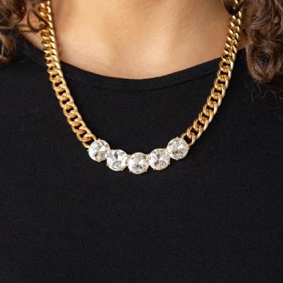 Paparazzi Necklace - Gold - Rhinestone Renegade